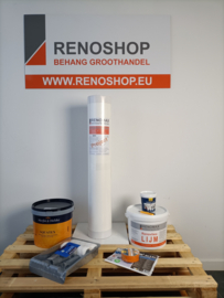 Complete set glasweefsel behang RUIT met lijm, Herfst en Helder latex en benodigdheden