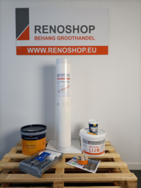 Complete set  50m2 glasvezel 200 grams met lijm, latex en benodigdheden