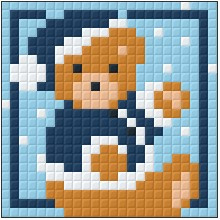 Kerstbeer blauw zij