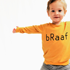 Sweater Oker Tekst naar keuze