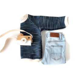 Sweater Stripes Jeans Blue