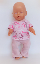 Flared legging rib poppenkleertjes 43 cm