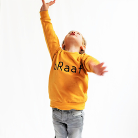 Sweater Oker Tekst naar keuze