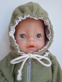 Poppenkleertjes Winterpak Uil Olijf  43 cm