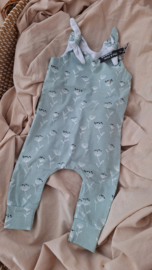Onesie Knoop Mint flowers