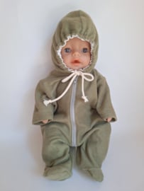 Poppenkleertjes Winterpak Uil Olijf  43 cm