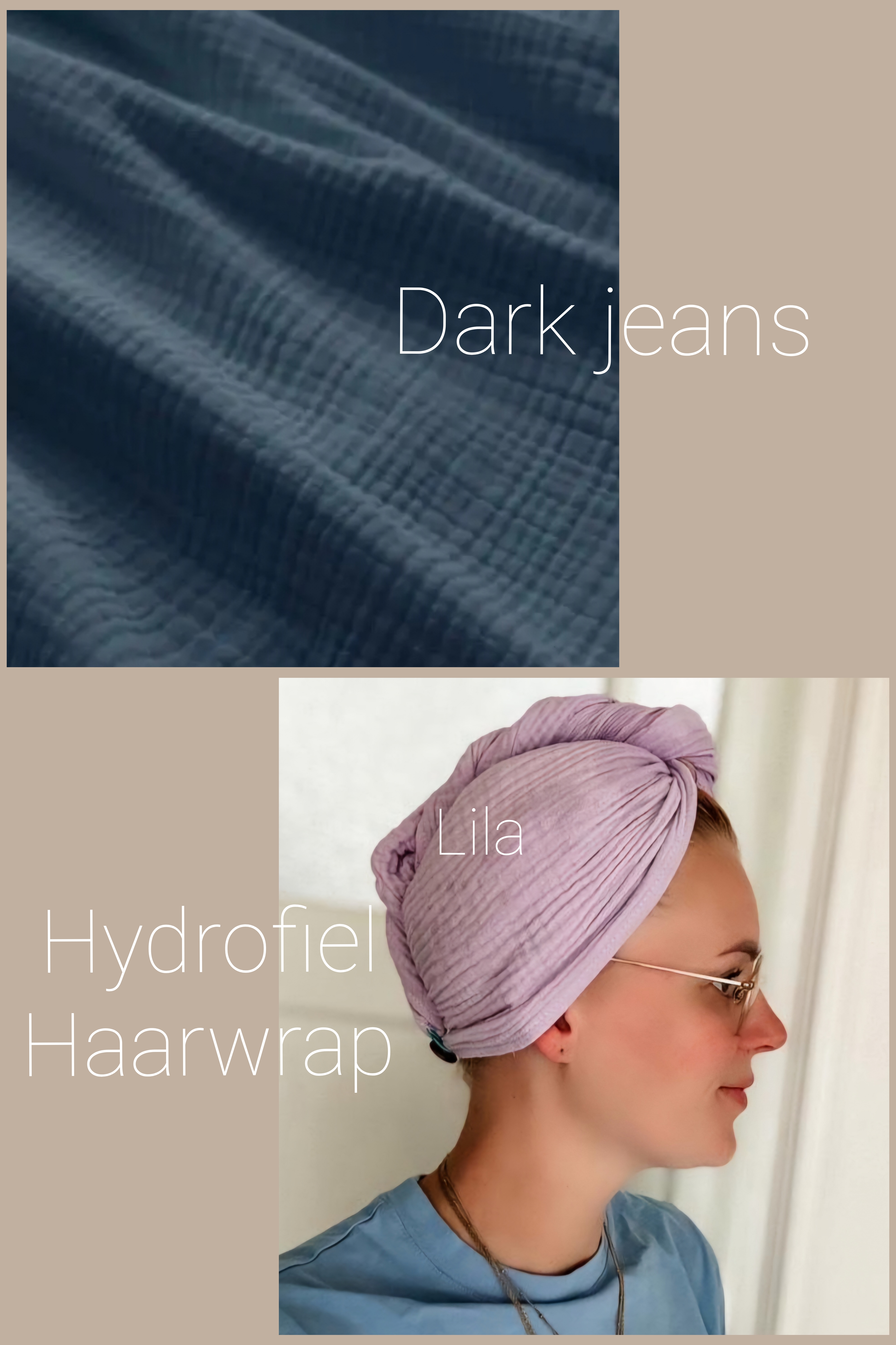 Hydrofiel haarwrap Volwassene blauw