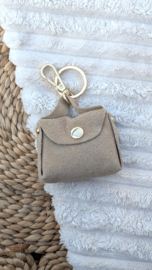Sleutelhanger mini tasje | Taupe