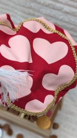 Pietenmuts | rood - roze hart