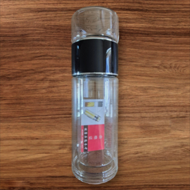 Teamaker van Dubbelwandig Glas 400ml zwart