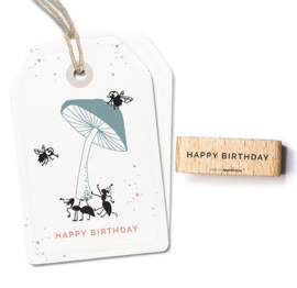 Typemachine tekst stempel happy birthday