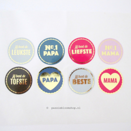 Sluitstickers papa mama set  (10 stuks)