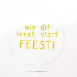 Sluitstickers rond Feest Geel  (10 stuks)