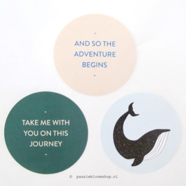 Sluitsticker Walvis/ journey SET  (10 stuks)