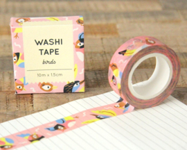 Washi tape roze vogeltjes | Marijke Buurlage