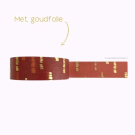 Washi tape rood met gouden strepen