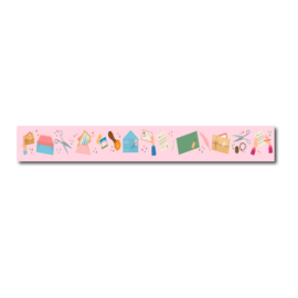 Washi tape airpost thema pastel kleuren