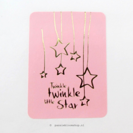 Sluitsticker Twinkle Twinkle little star Roze  (10 stuks)