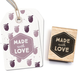 Made with love tekst stempel label