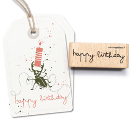 Stempel Happy birthday (schrijfletters)