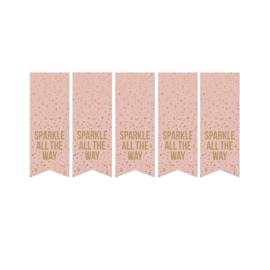 Vaantje sluisticker tekst sparkle all the way roze  (10 stuks)