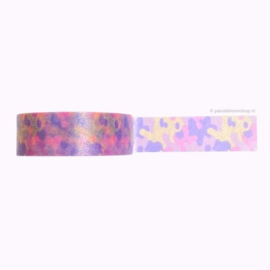 Washi tape camouflage roze paars