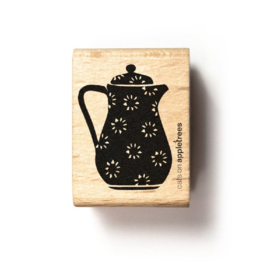 Stempel bloemetjes theepot