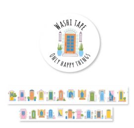 Washitape 'Gekleurde voordeuren'