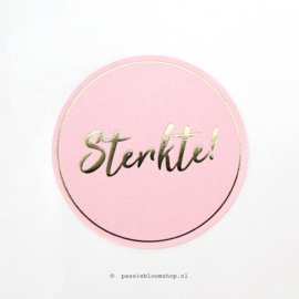 Sluitsticker rond Sterkte roze/ goud  (10 stuks)