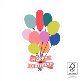 Sluitstickers ballonnen, happy birthday