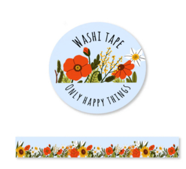 Washitape 'Gekleurde bloemen'