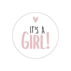 Sluitsticker it's a girl (10 stuks)