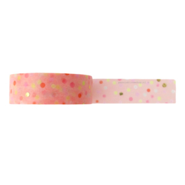 Washi tape confetti stippen roze