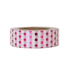 Washi tape glimmend roze stippen