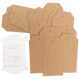 Kraft label etiket vorm | middel (5stuks)