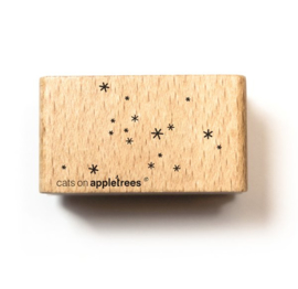 Houten stempel sneeuwvlokjes