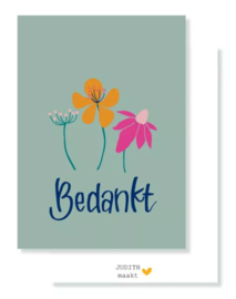 Ansichtkaart 'Bedankt'