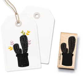 Cactus in pot stempel groot