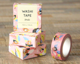 Washi tape roze vogeltjes | Marijke Buurlage