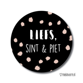 Sluitstickers sinterklaas, liefs sint en piet zwart wit  (8 stuks)