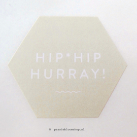 Sluitsticker Hip Hip hurray Hexagon  (10 stuks)