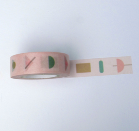 Washi tape | Retro roze figuren