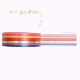 Washi tape gekleurde strepen (regenboog)