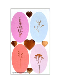Wilde plukbloemen stickers roze