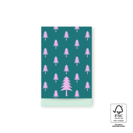 Cadeauzakjes met pastelkleurige kerstbomen (afm. 12x19 cm)