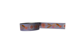 Washi tape lila met bloemen