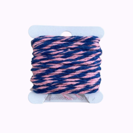 Bakkerstouw blauw / roze (5 meter)