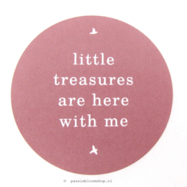 Sluitstickers rond little treasures Roze  (10 stuks)