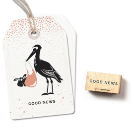 Engelse tekst stempel Good news