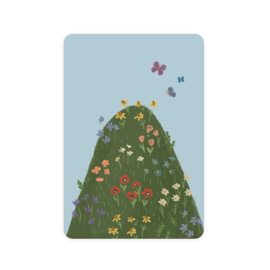 Ansichtkaart berg bloemen